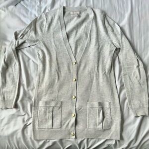 Wool Blend Banana Republic Cardigan - Light Gray
